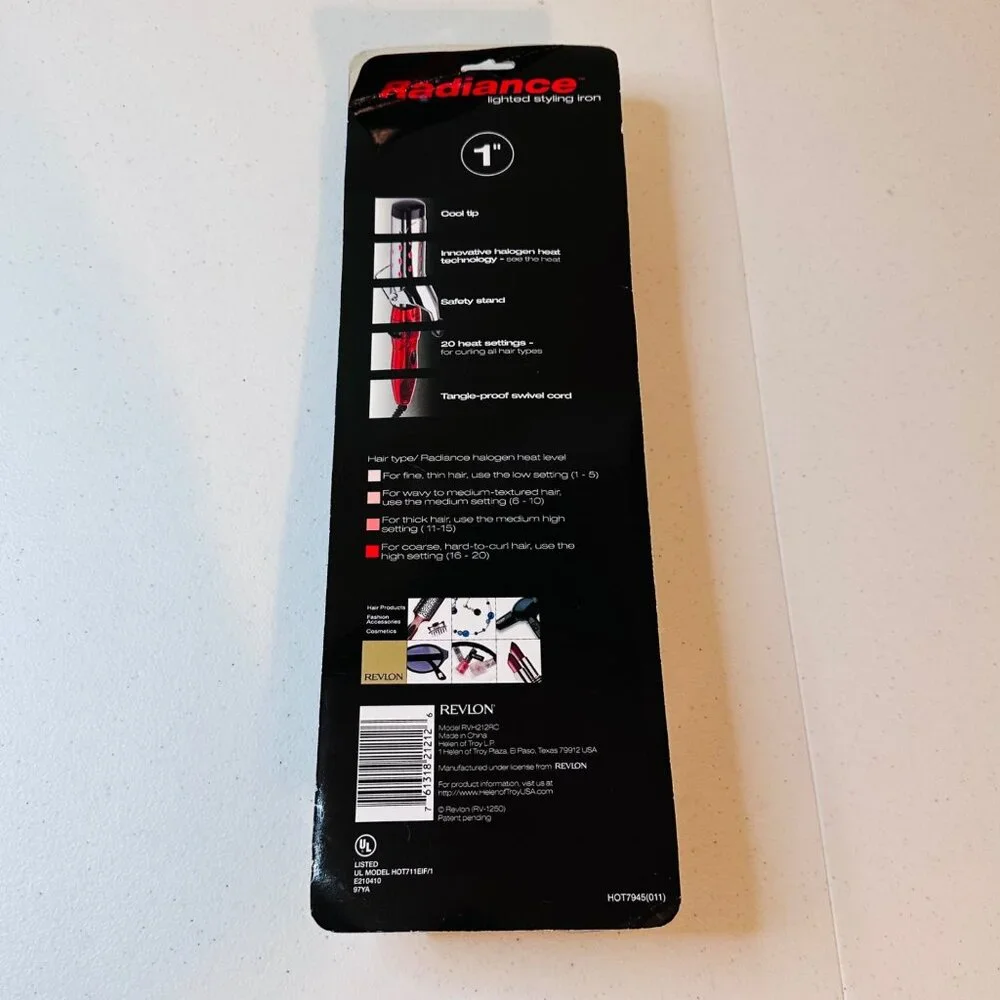 Revlon Radiance 1 inch Curling Iron Styling Iron Halogen Heat Technology Curls